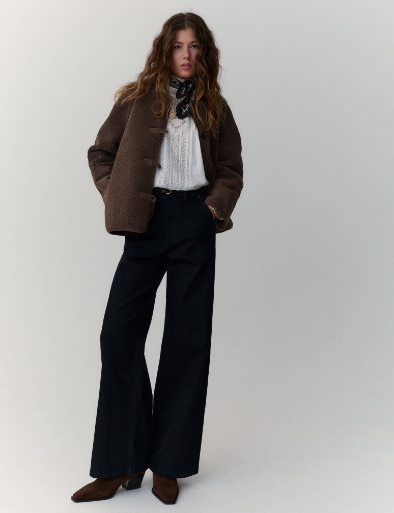 Faux Shearling Reversible Cropped Jacket