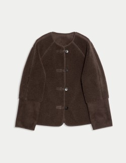 Faux Shearling Reversible Cropped Jacket