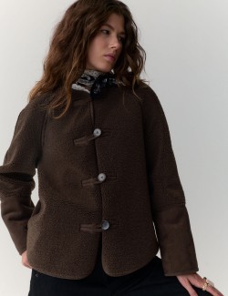 Faux Shearling Reversible Cropped Jacket