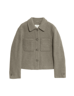 Textured Collared Bomber Jacket