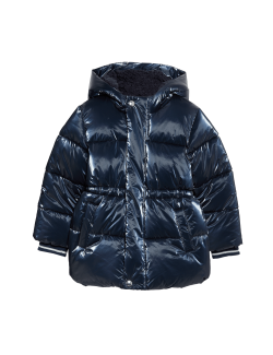 Metalická parka s kapucí a páskem (2–8 let)