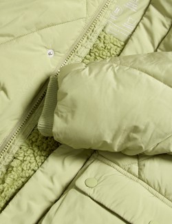 Středně těžký prošívaný kabát s kapucí (2-8 let)