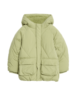 Středně těžký prošívaný kabát s kapucí (2-8 let)
