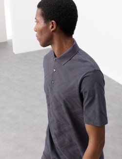 Polotriko s geometrickým potiskem, ze 100% bavlny