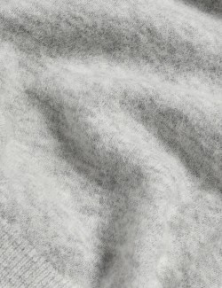 Zkrácený kardigan s výstřihem do V a přídavkem alpaky