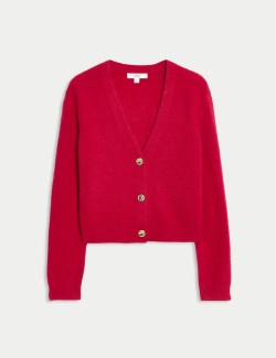 Zkrácený kardigan s výstřihem do V a přídavkem alpaky