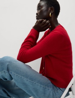 Zkrácený kardigan s výstřihem do V a přídavkem alpaky