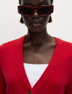 Zkrácený kardigan s výstřihem do V a přídavkem alpaky