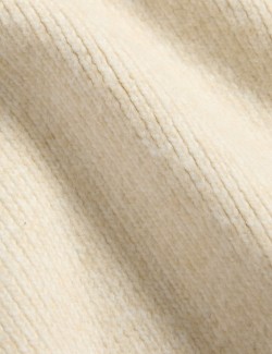 Pletený vestový kabát z mraky s kapsami a kulatým výstřihem