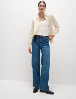 Top s oválným výstřihem, rozhalenkou a vysokým podílem bavlny