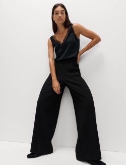 Plisse Elasticated Waist Trousers