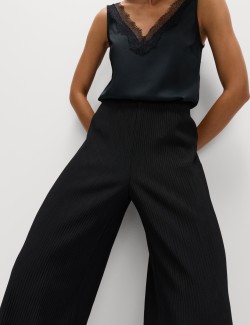 Plisse Elasticated Waist Trousers