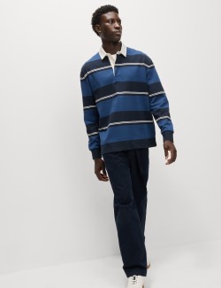 Pruhovaná ragby košile z čisté bavlny