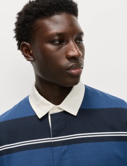 Pruhovaná ragby košile z čisté bavlny