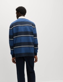 Pruhovaná ragby košile z čisté bavlny