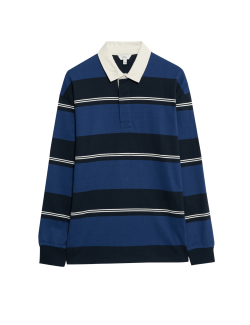 Pruhovaná ragby košile z čisté bavlny