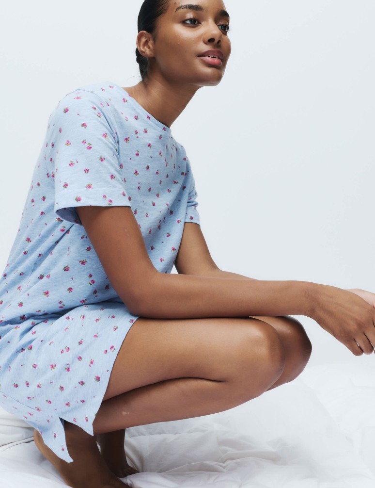 Noční košile z čisté bavlny s potiskem