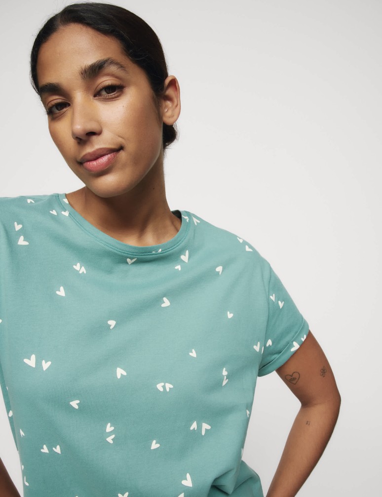 Cotton Rich Printed Pyjama Set