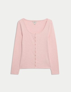 Cotton Rich Scoop Neck Henley Top