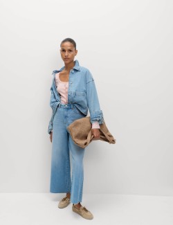 Cotton Rich Scoop Neck Henley Top