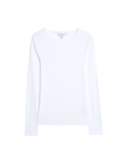 Žebrovaný top s vysokým podílem bavlny