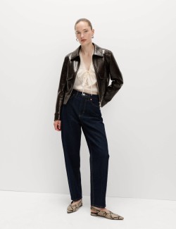 Bunda typu Harrington z umělé kůže s krokodýlím vzorem