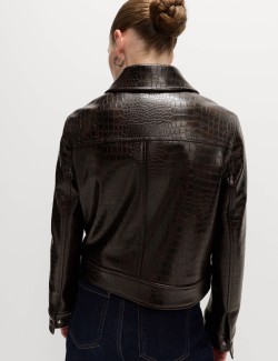 Bunda typu Harrington z umělé kůže s krokodýlím vzorem