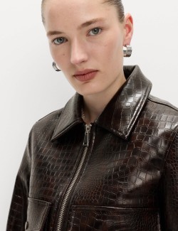 Bunda typu Harrington z umělé kůže s krokodýlím vzorem