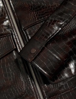 Bunda typu Harrington z umělé kůže s krokodýlím vzorem