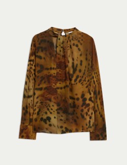 Halenka se zvířecím potiskem a řasením