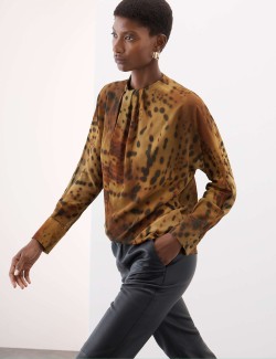 Halenka se zvířecím potiskem a řasením