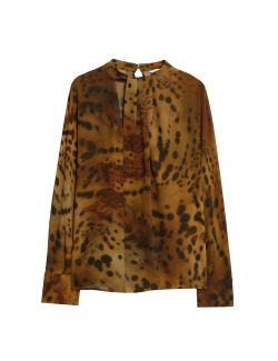 Halenka se zvířecím potiskem a řasením