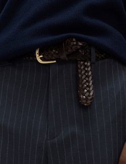 Hladké kalhoty volného střihu s jemnými proužky