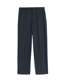 Hladké kalhoty volného střihu s jemnými proužky