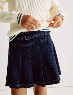 Džínová minisukně se sklady vzadu (2–16 let)