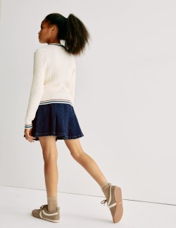 Džínová minisukně se sklady vzadu (2–16 let)