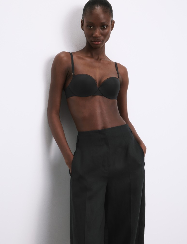 Balkonová podprsenka push-up Boston z mikrovlákna s kosticemi