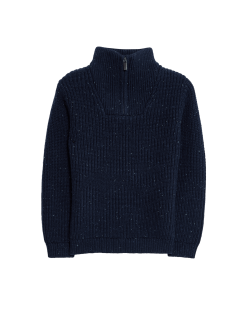 Svetr s polovičními zipem a bohatou bavlnou (2-8 let) L)