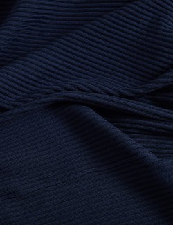 Dlouhý žebrovaný kardigan bez zapínání