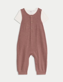 Kombinéza z čisté bavlny, 2 ks v balení (0–3 roky)