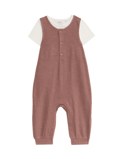 Kombinéza z čisté bavlny, 2 ks v balení (0–3 roky)