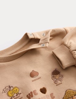 Mikina s potiskem žaludů s vysokým obsahem bavlny (0-3 roky)