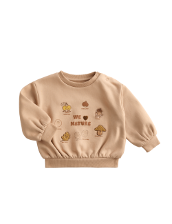 Mikina s potiskem žaludů s vysokým obsahem bavlny (0-3 roky)