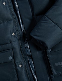 Dlouhý prošívaný kabát s kapucí (2-8 let)