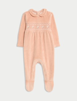 Cotton Rich Velour Sleepsuit (0 Mths-3 Yrs)