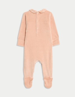 Velurová kombinéza na spaní s vysokým podílem bavlny (0–3 roky)