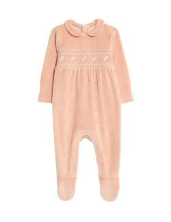 Velurová kombinéza na spaní s vysokým podílem bavlny (0–3 roky)