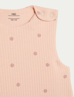 2,5 tog spacák z čisté bavlny s puntíky (0–36 měsíců)