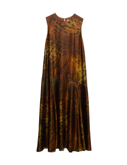 Midi šaty sloupového střihu se zvířecím potiskem