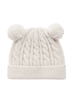 Dětská zimní čepice s dvojitou bambulí a copánkovým vzorem (0–3 roky)